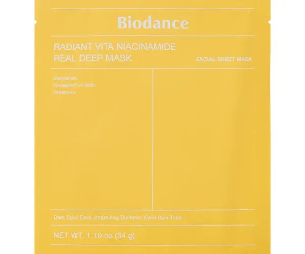 Biodance - Radiant Vita Niacinamide Real Deep Mask - Illuminating Face Mask
