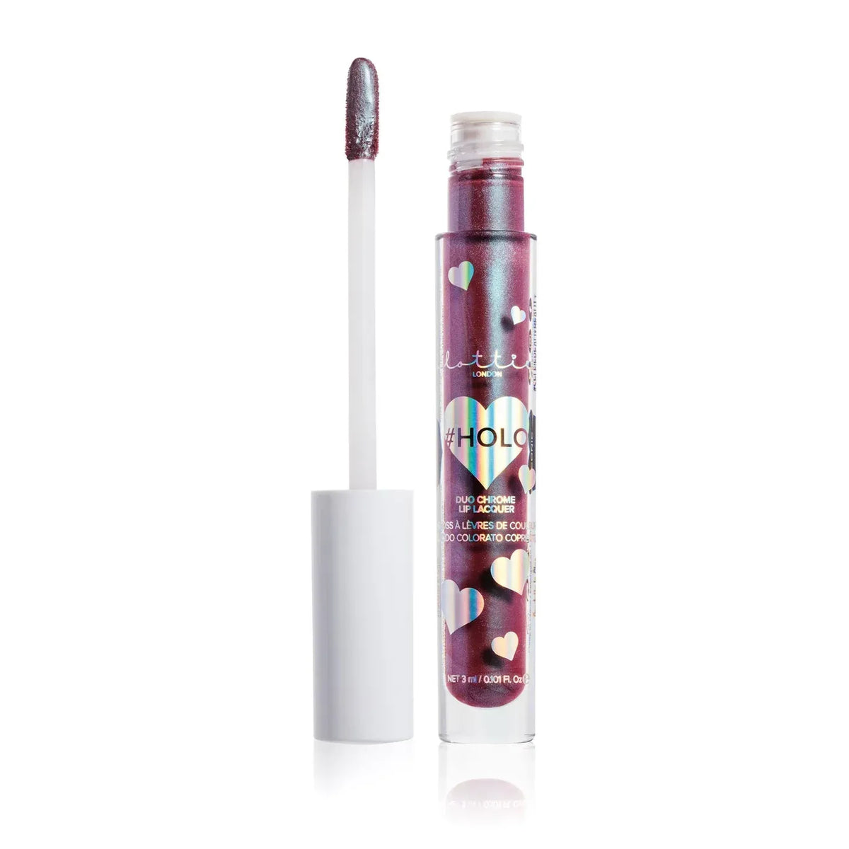 Lottie Holo Duochrome Lip Gloss for high-coverage, multi-dimensional pigments-iconic