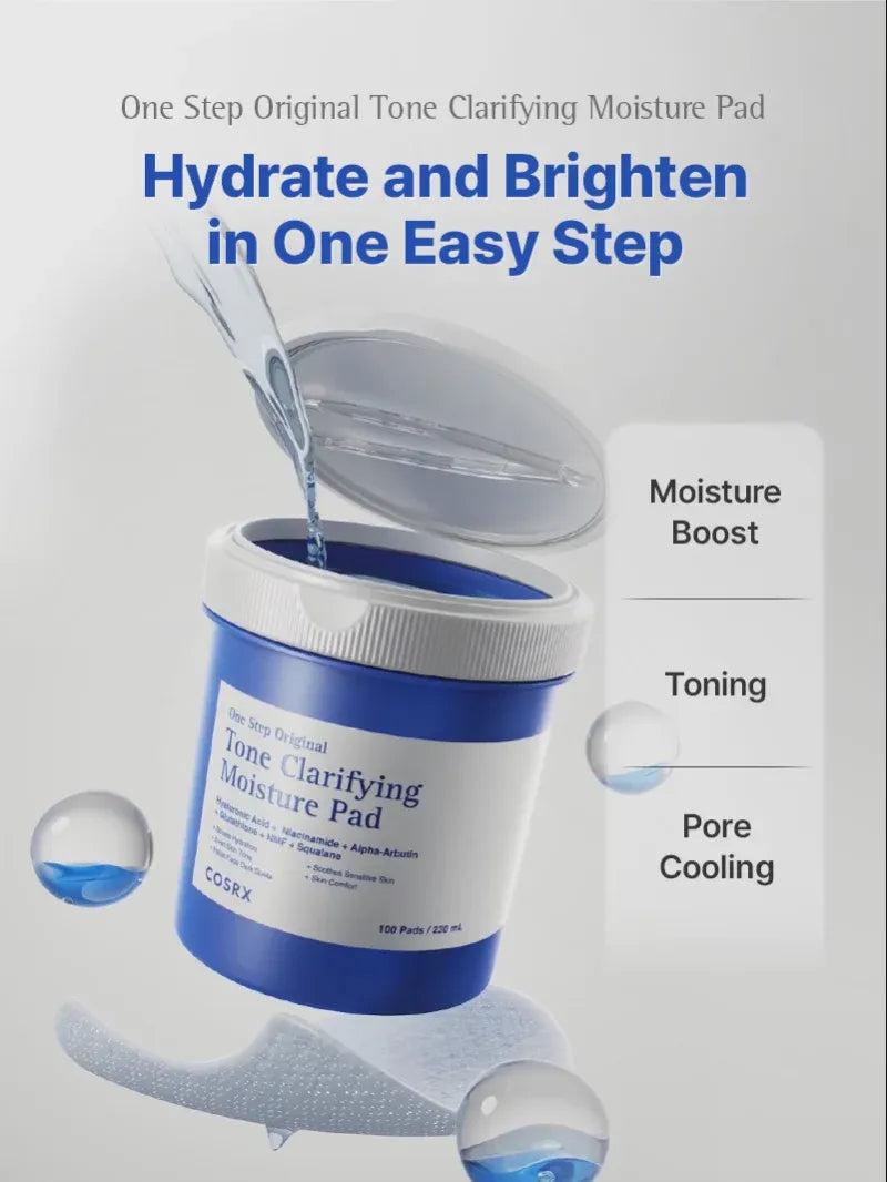 Cosrx One Step Original Tone Clarifying Moisture Pad 100 Pads