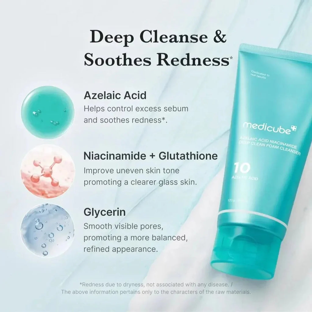 Medicube Azelaic Acid Niacinamide Deep Clean Foam Cleanser Καθαριστικό Προσώπου για Λιπαρό Δέρμα 120g