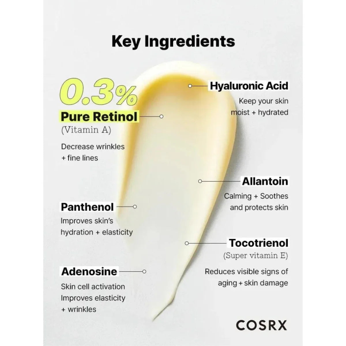 COSRX The Retinol 0.3 Cream Κρέμα Προσώπου με Ρετινόλη 0.3% για Αντιγήρανση 20ml