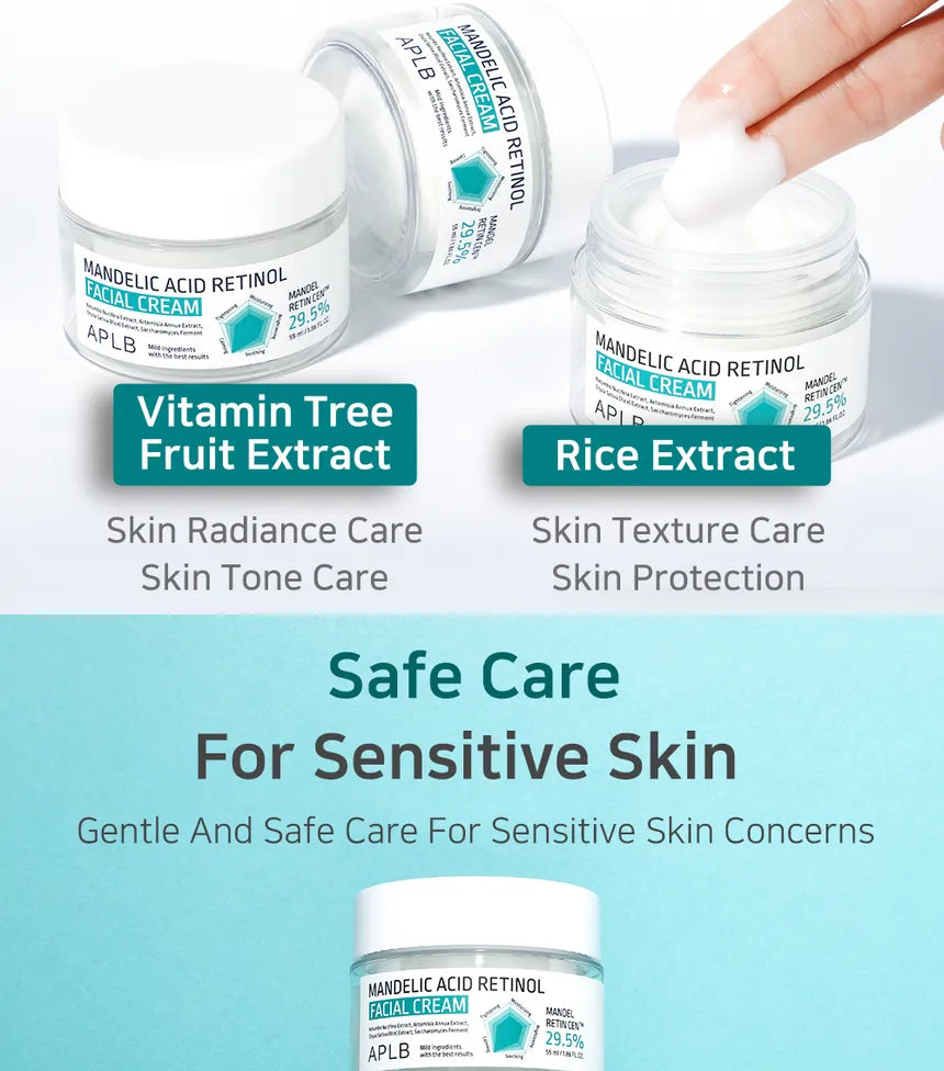 APLB Mandelic Acid Retinol Facial Cream Κρέμα Προσώπου για Ευαίσθητο Δέρμα 55ml